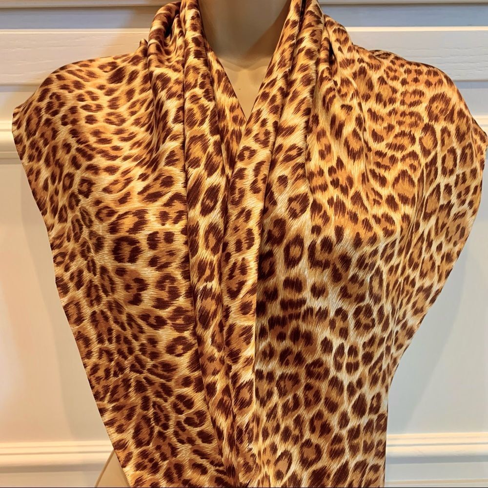 Cheetah Print Silk Scarf‎